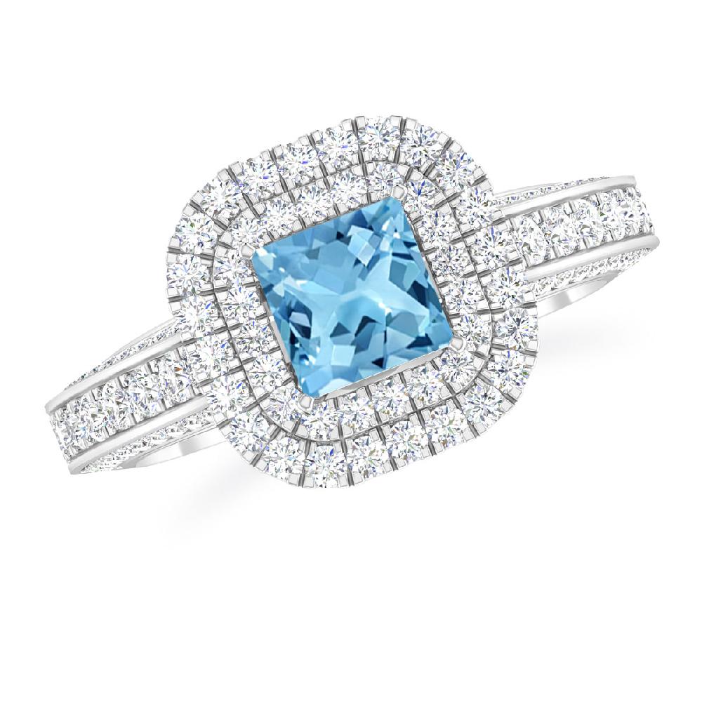 White Gold - Blue Topaz