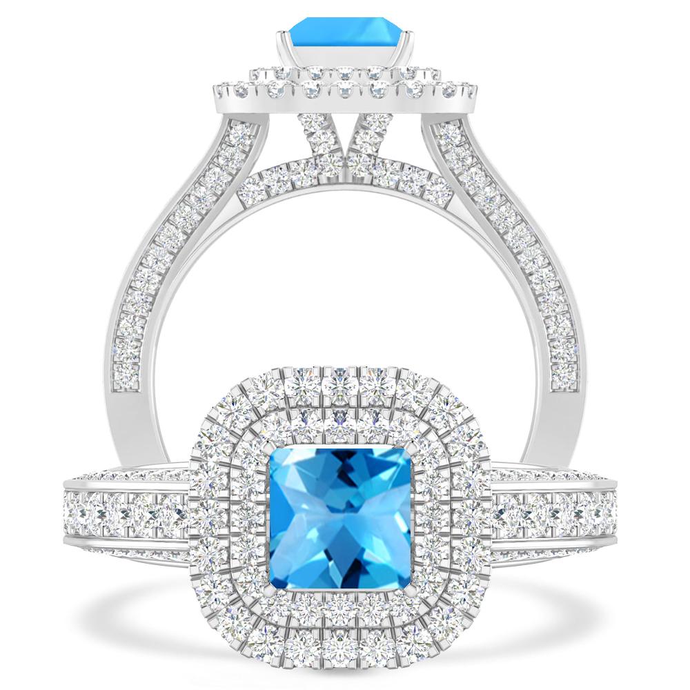 White Gold - Blue Topaz