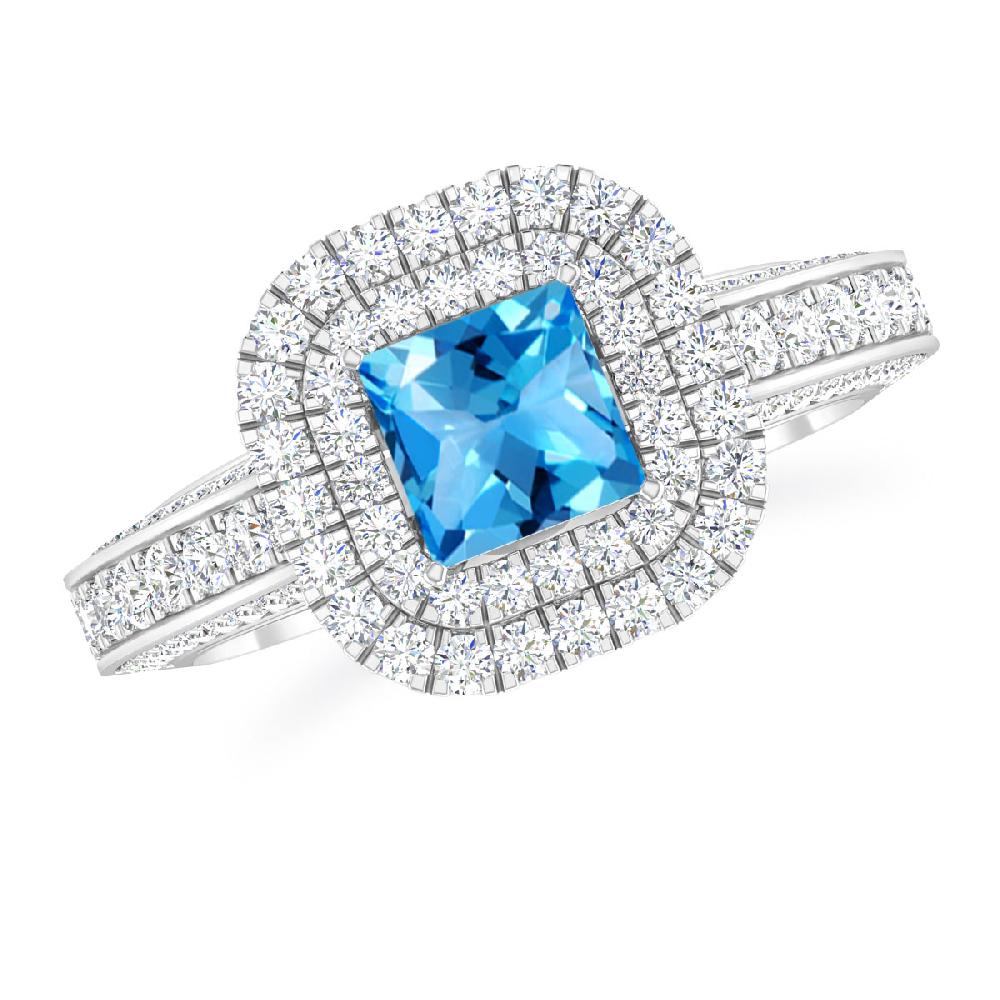 White Gold - Blue Topaz