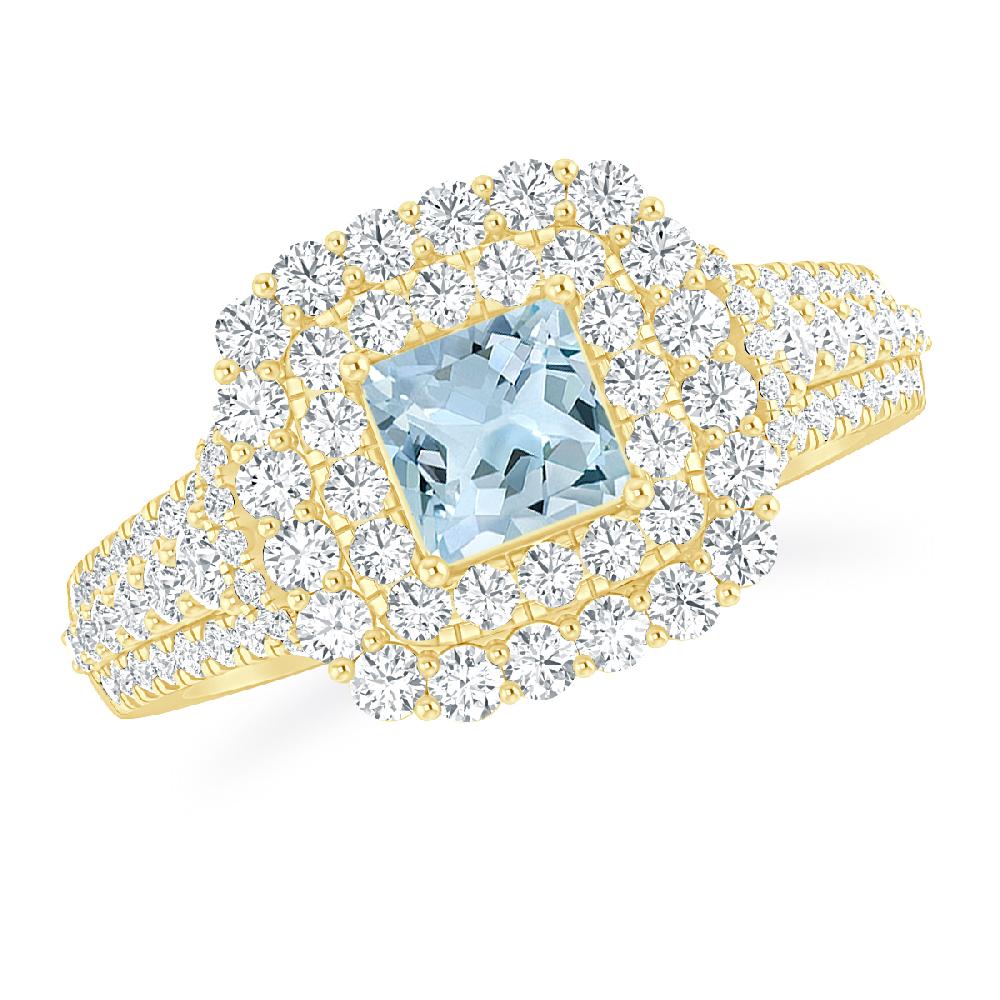 Yellow Gold - Aquamarine