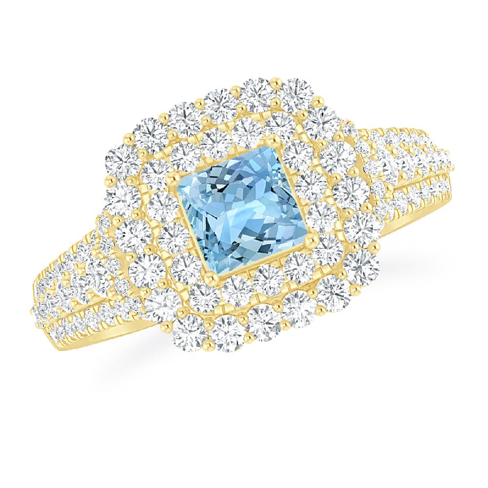 Yellow Gold - Aquamarine