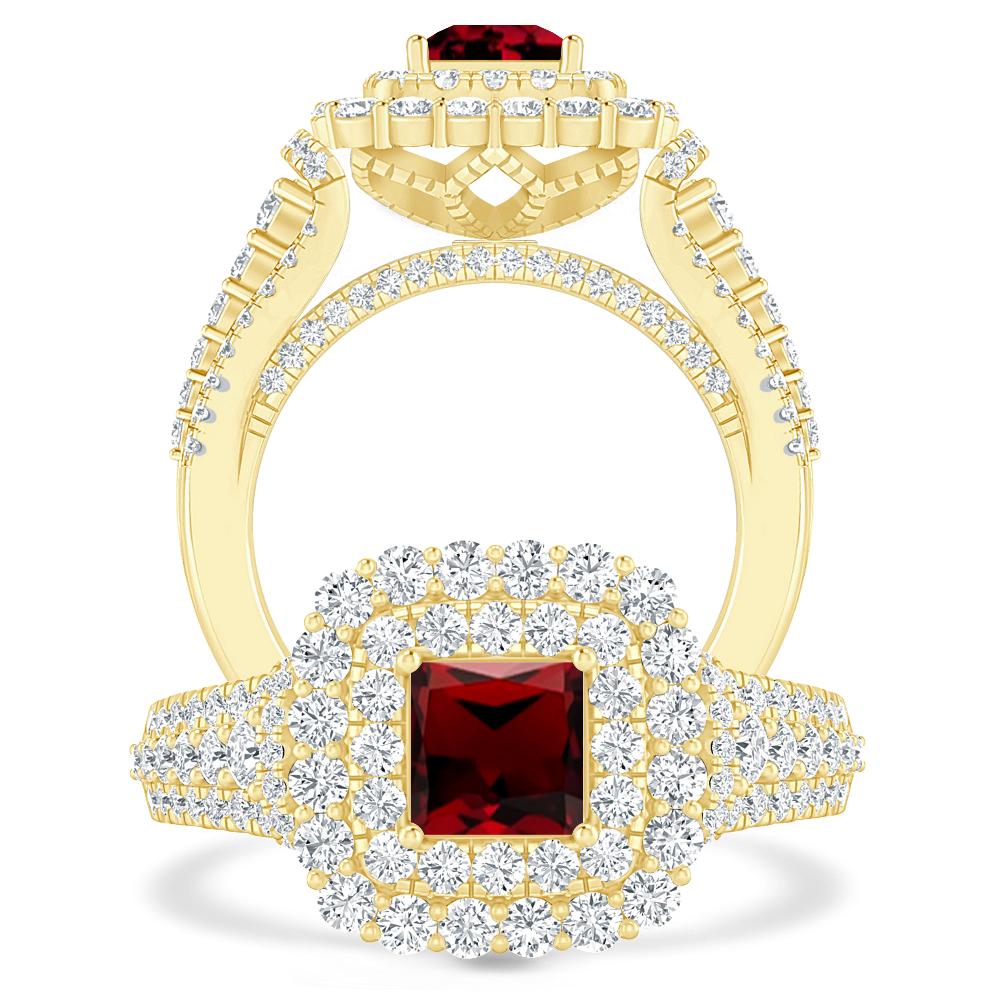 Yellow Gold - Garnet