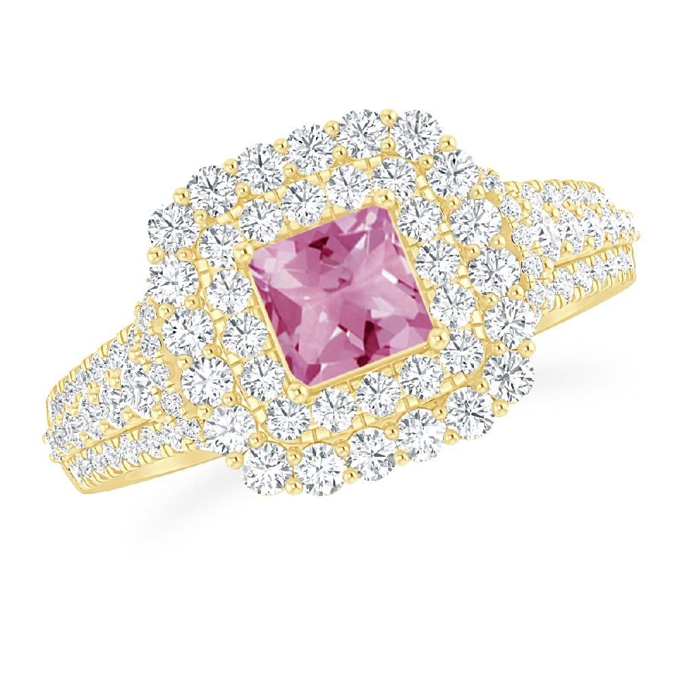 Yellow Gold - Pink Tourmaline