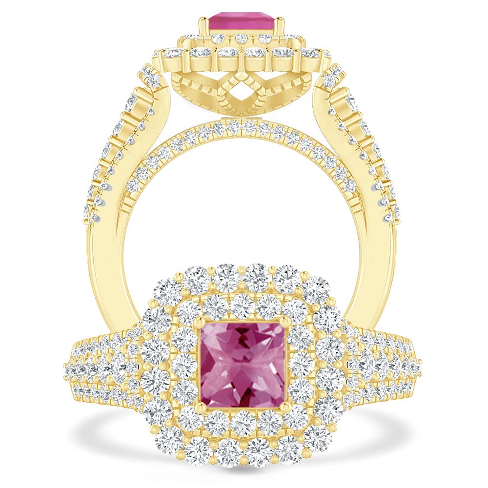 Yellow Gold - Pink Tourmaline