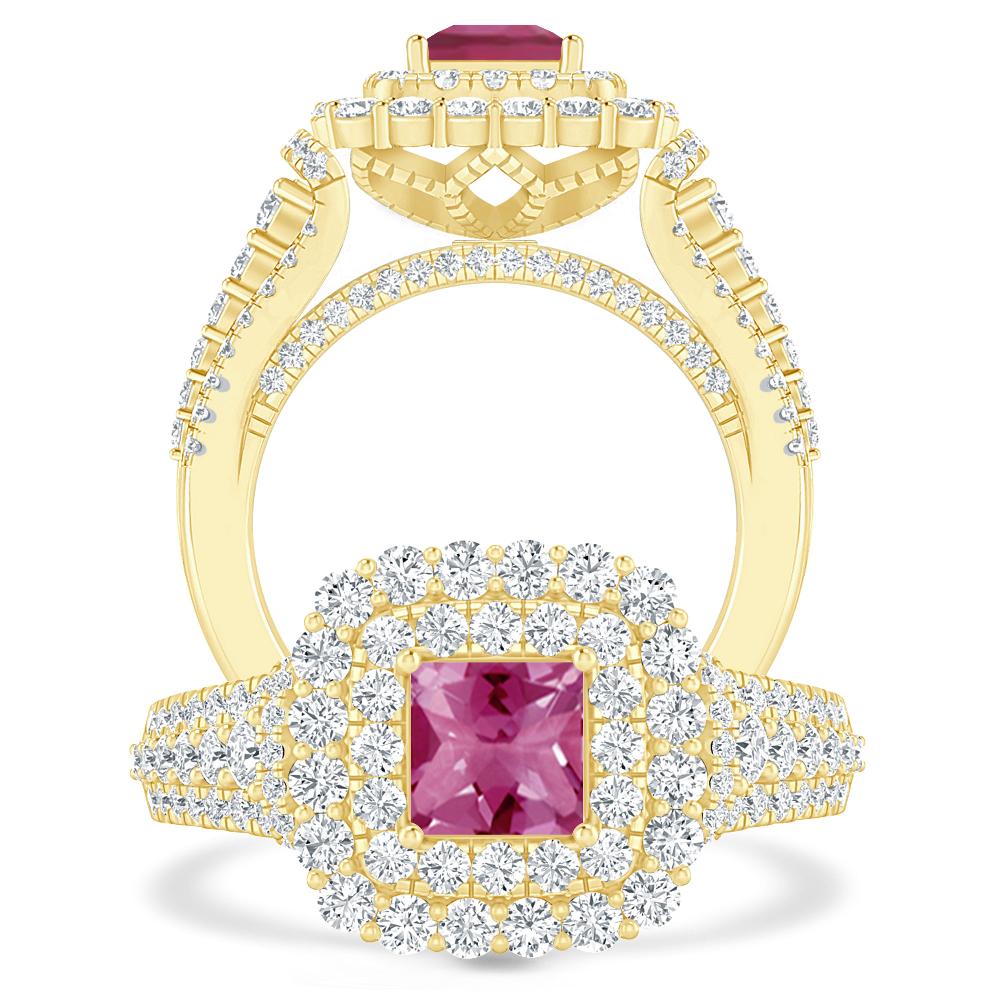 Yellow Gold - Pink Tourmaline