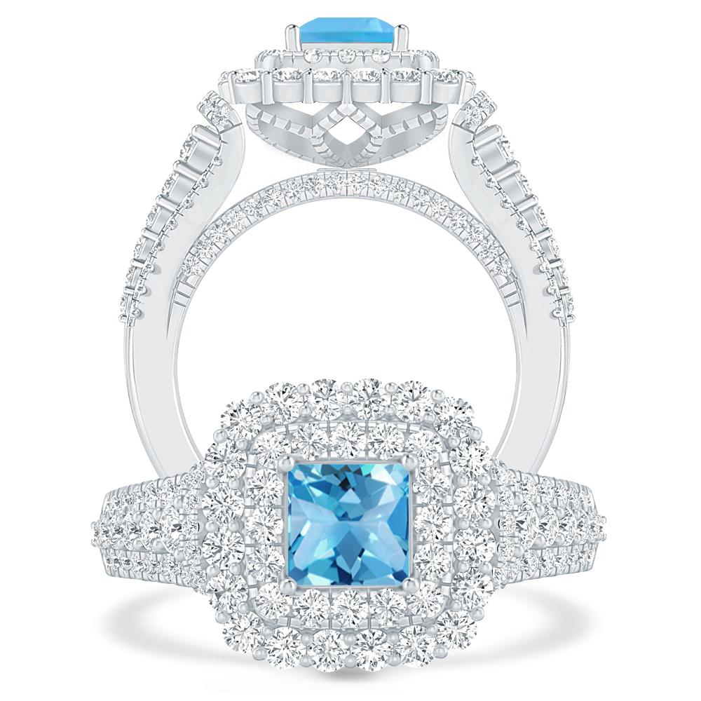 White Gold - Blue Topaz