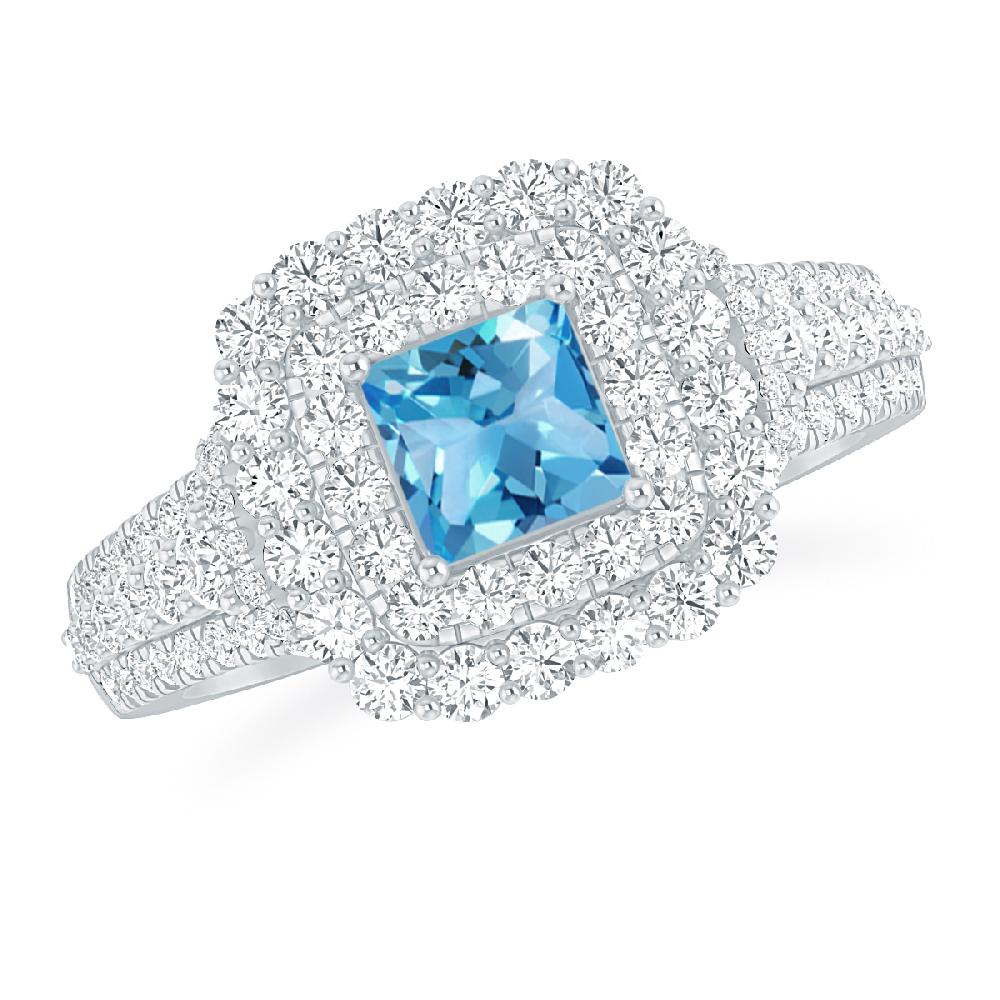 White Gold - Blue Topaz