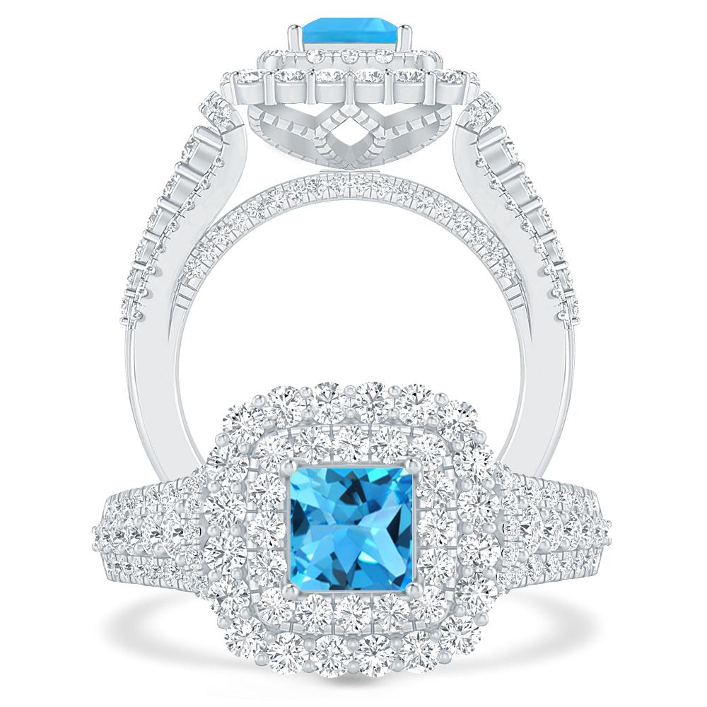 White Gold - Blue Topaz