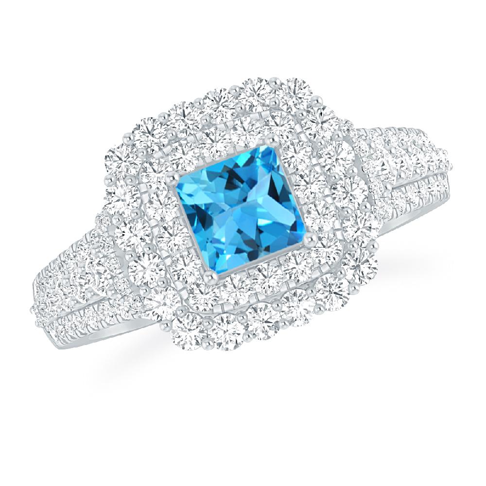 White Gold - Blue Topaz