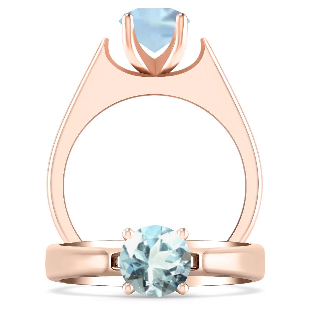 Rose Gold - Aquamarine