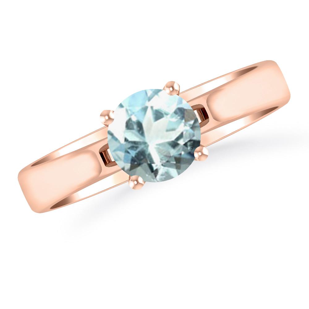 Rose Gold - Aquamarine