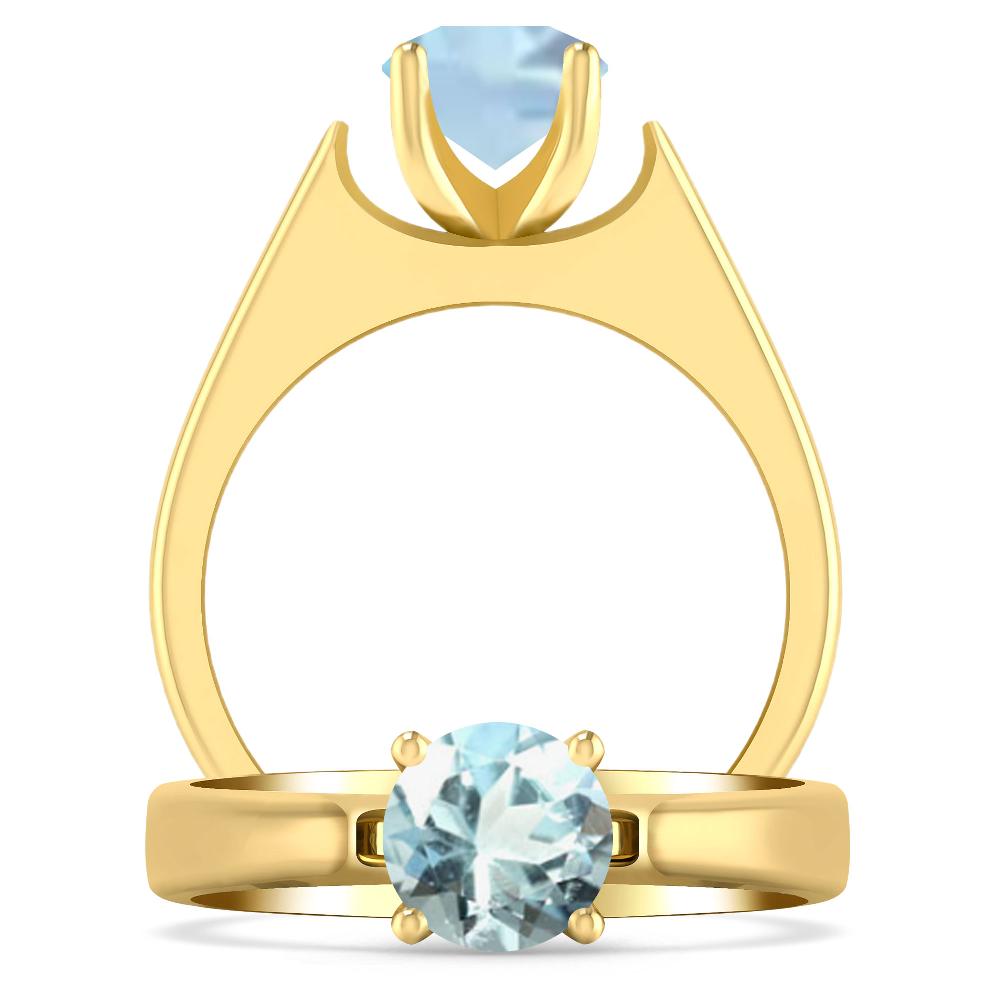 Yellow Gold - Aquamarine