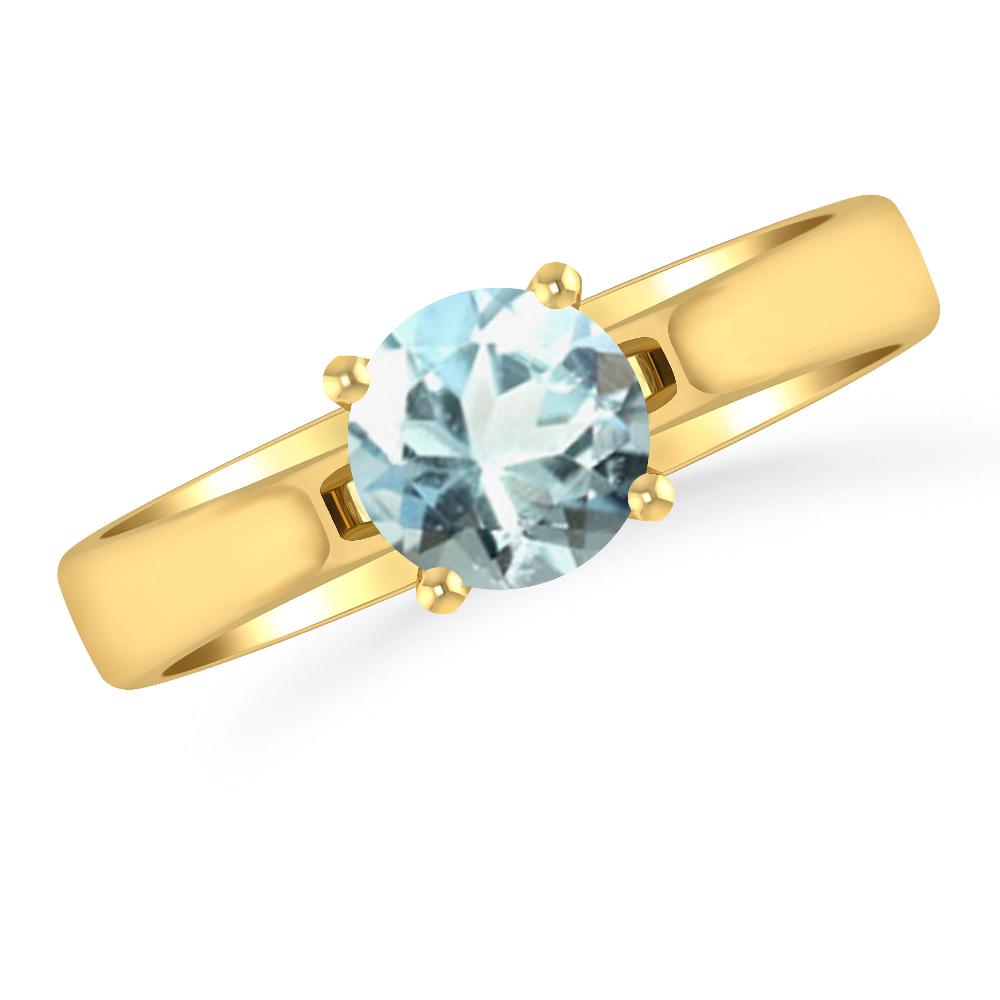 Yellow Gold - Aquamarine