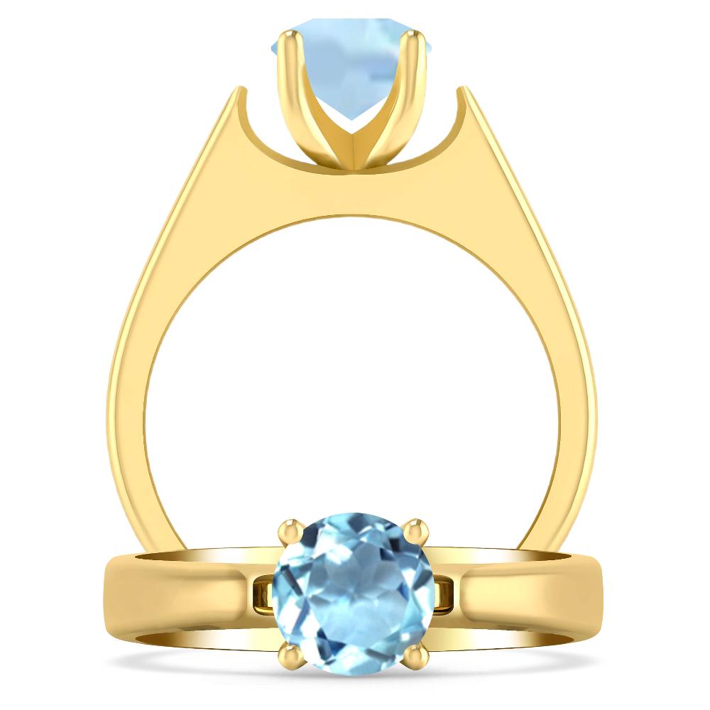 Yellow Gold - Aquamarine