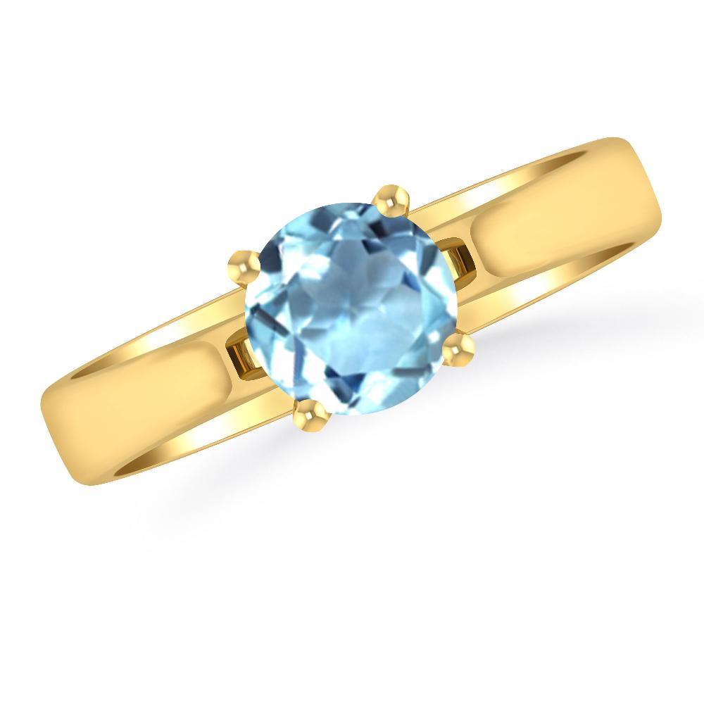 Yellow Gold - Aquamarine