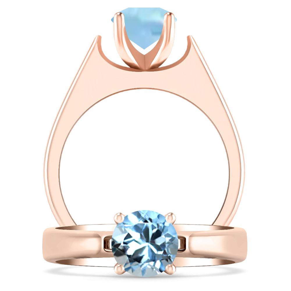 Rose Gold - Aquamarine