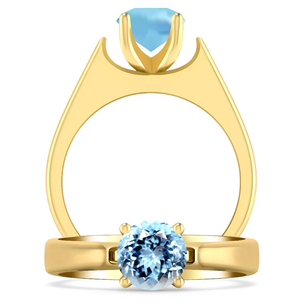 Yellow Gold - Aquamarine