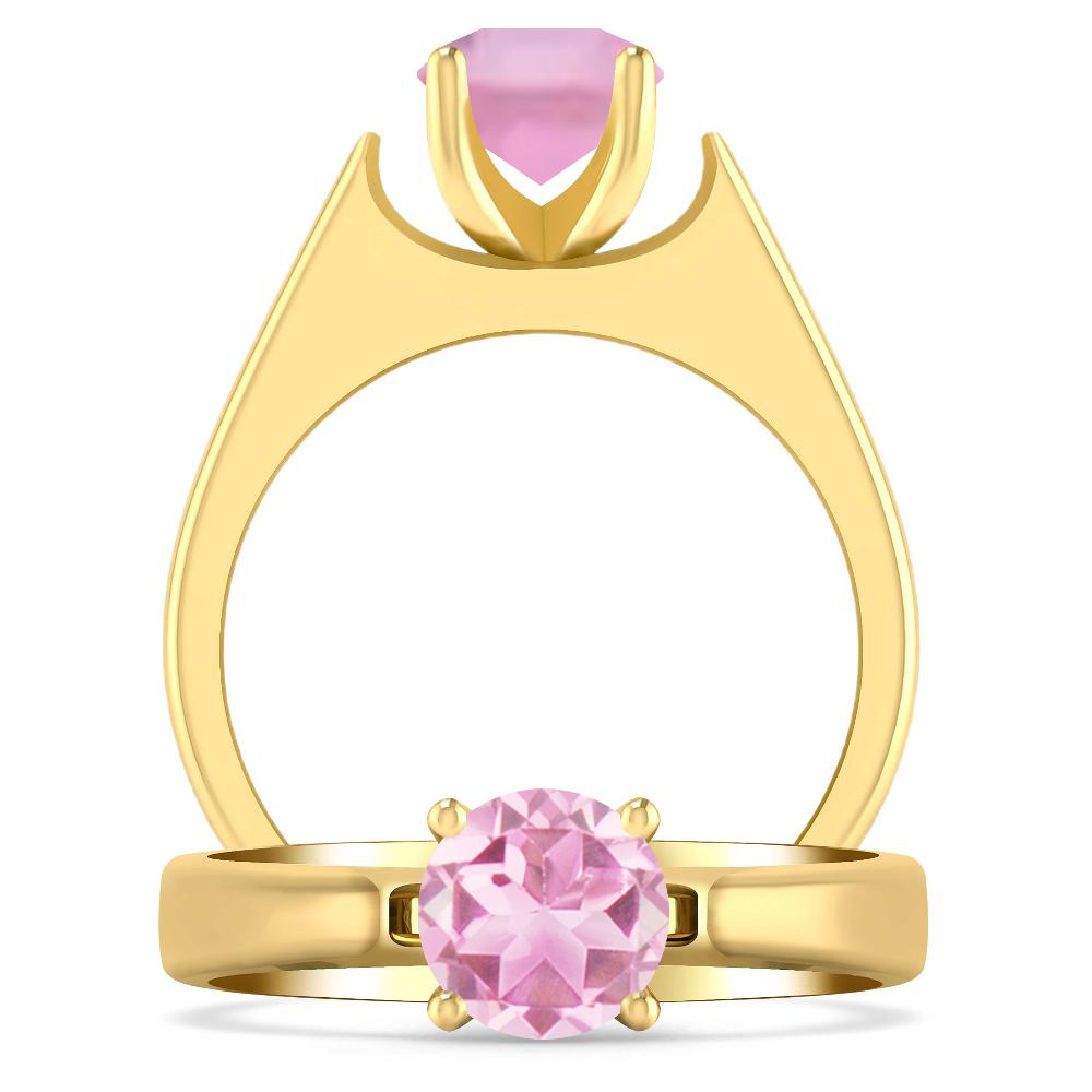 Yellow Gold - Pink Tourmaline