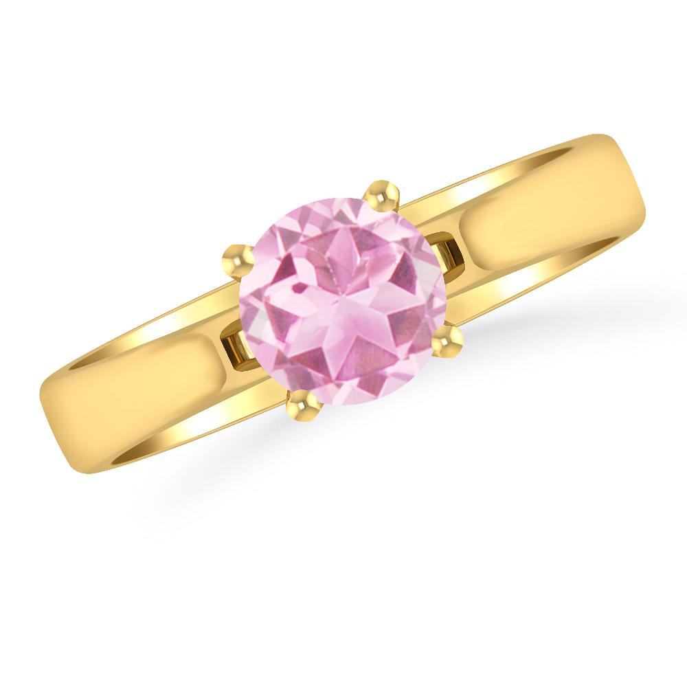 Yellow Gold - Pink Tourmaline