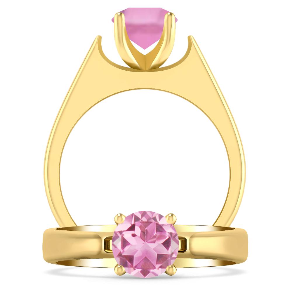 Yellow Gold - Pink Tourmaline