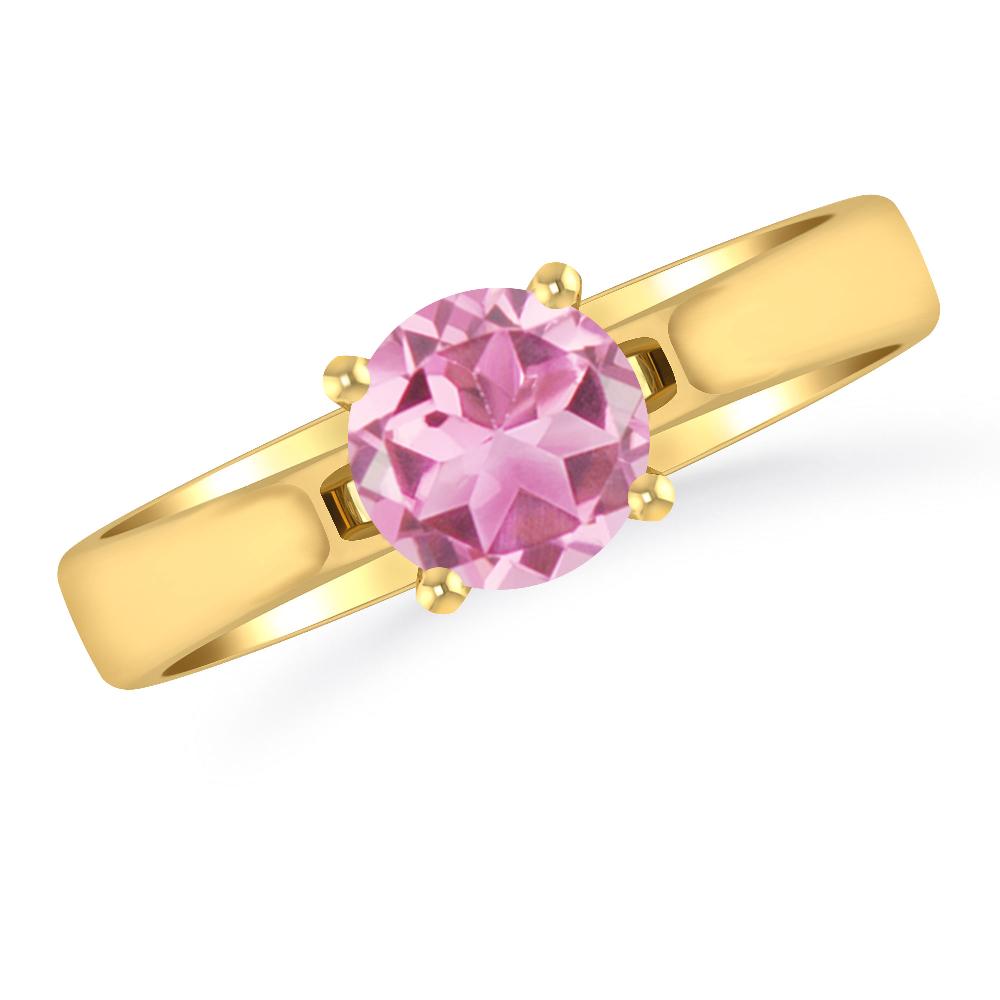 Yellow Gold - Pink Tourmaline