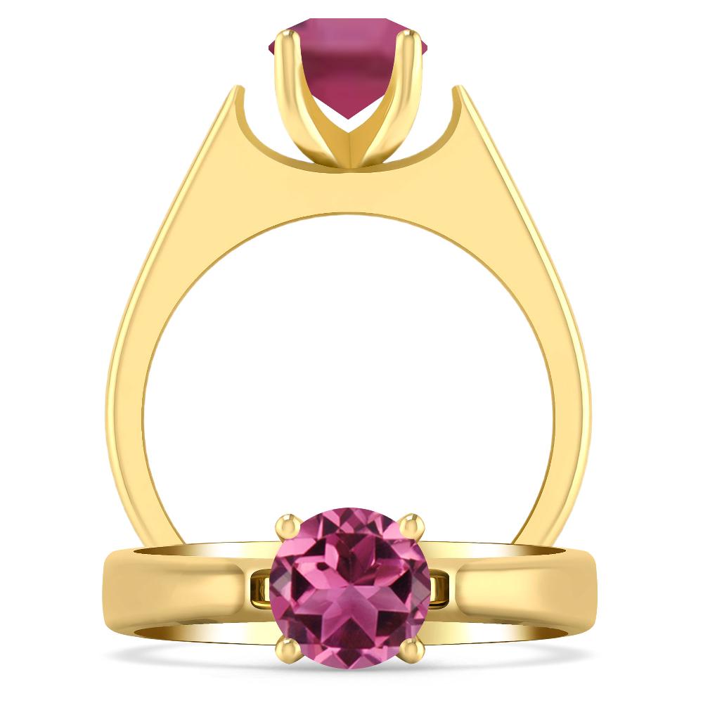 Yellow Gold - Pink Tourmaline