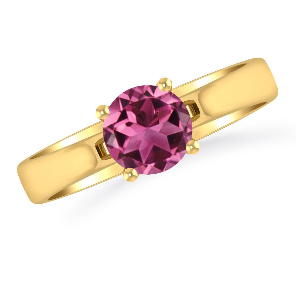 Yellow Gold - Pink Tourmaline