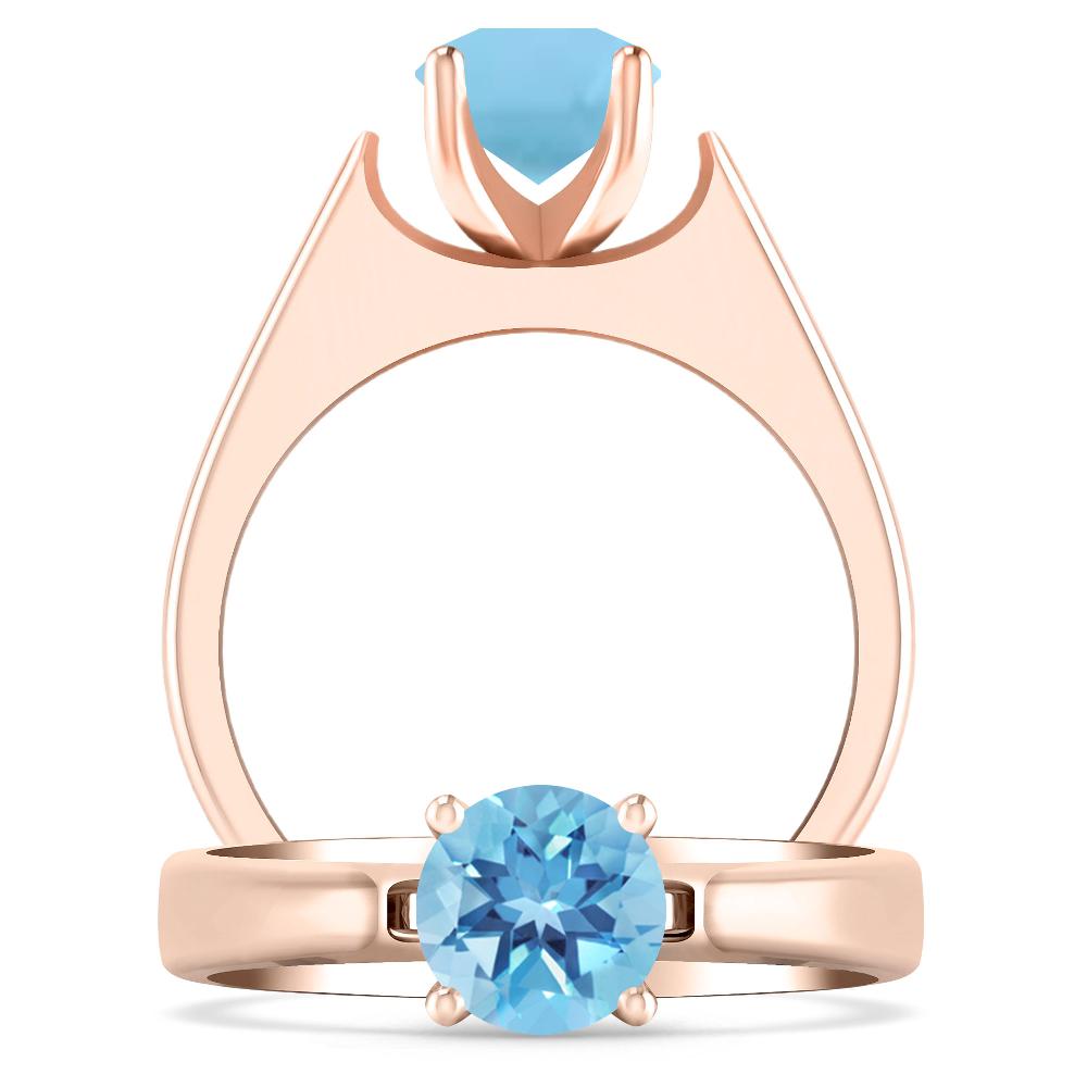 Rose Gold - Blue Topaz