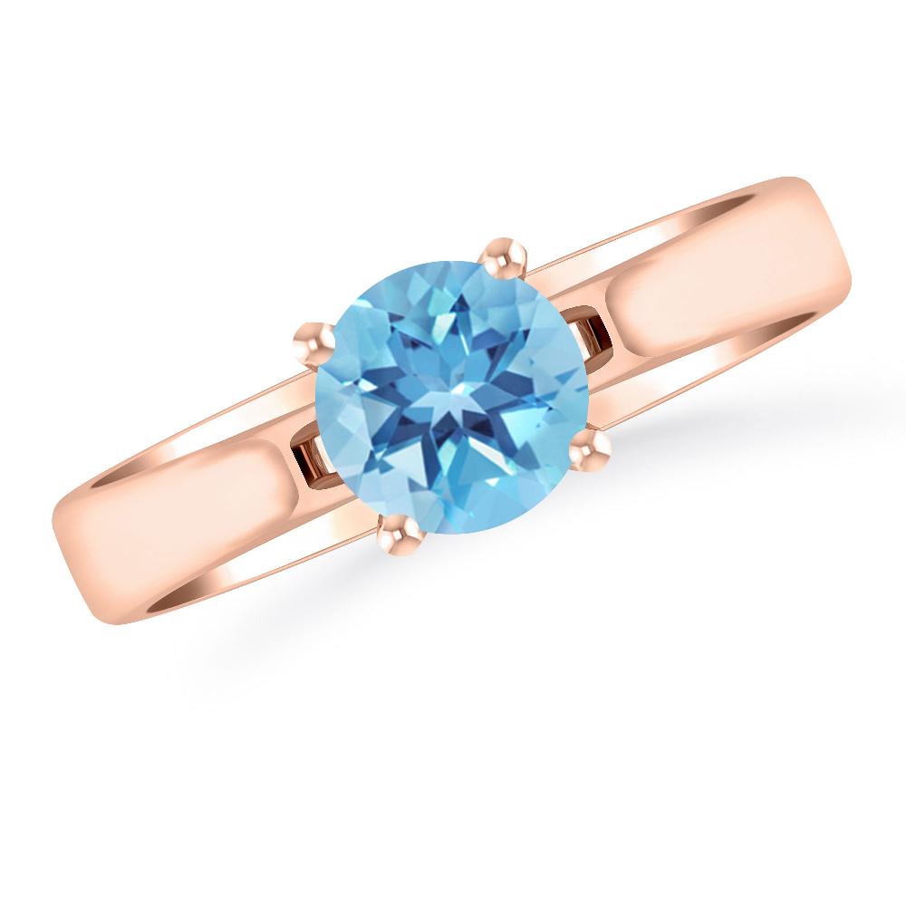 Rose Gold - Blue Topaz