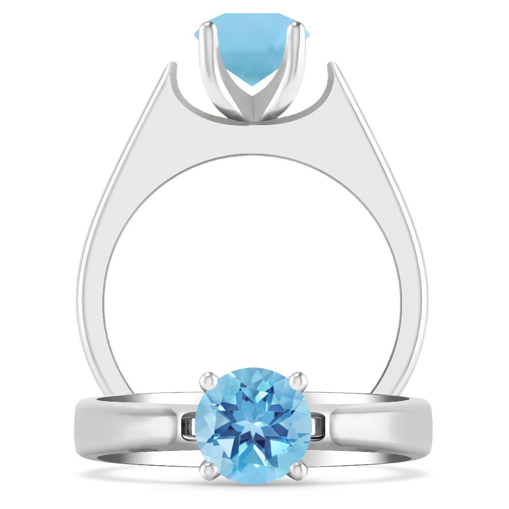 White Gold - Blue Topaz