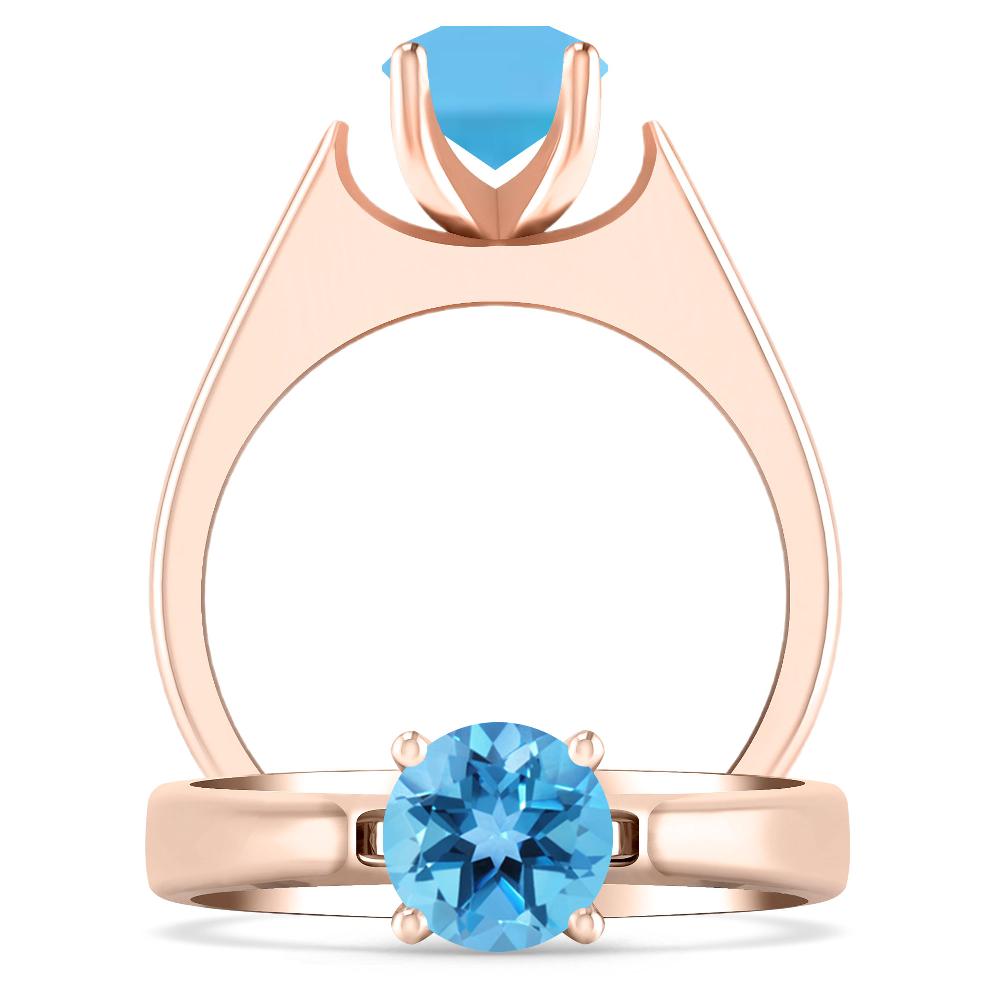 Rose Gold - Blue Topaz