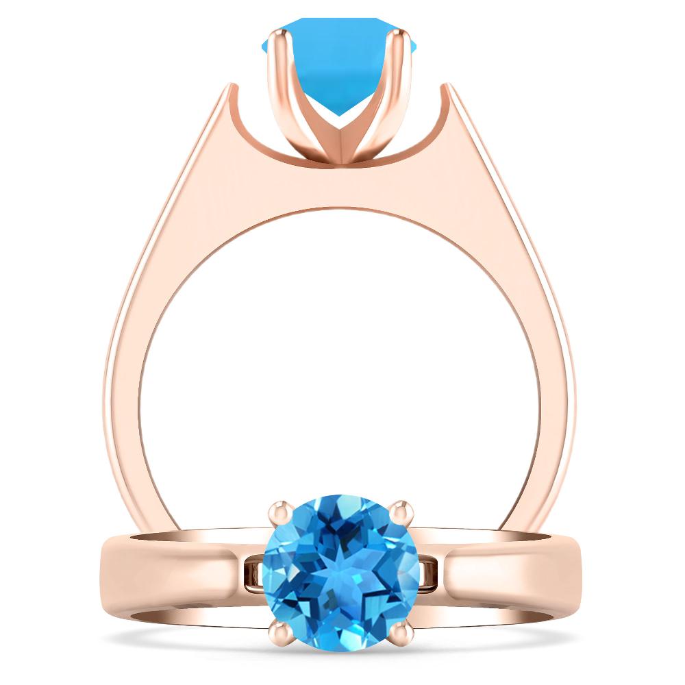 Rose Gold - Blue Topaz