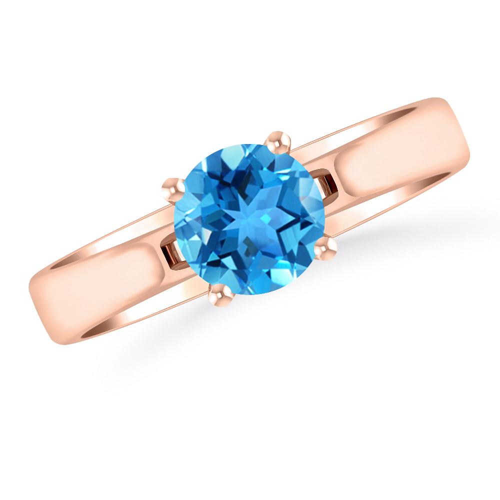 Rose Gold - Blue Topaz