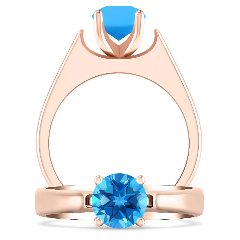 Rose Gold - Blue Topaz