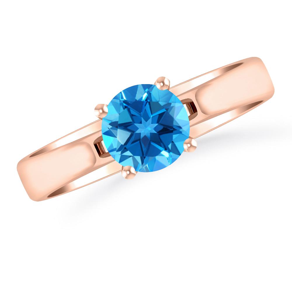 Rose Gold - Blue Topaz