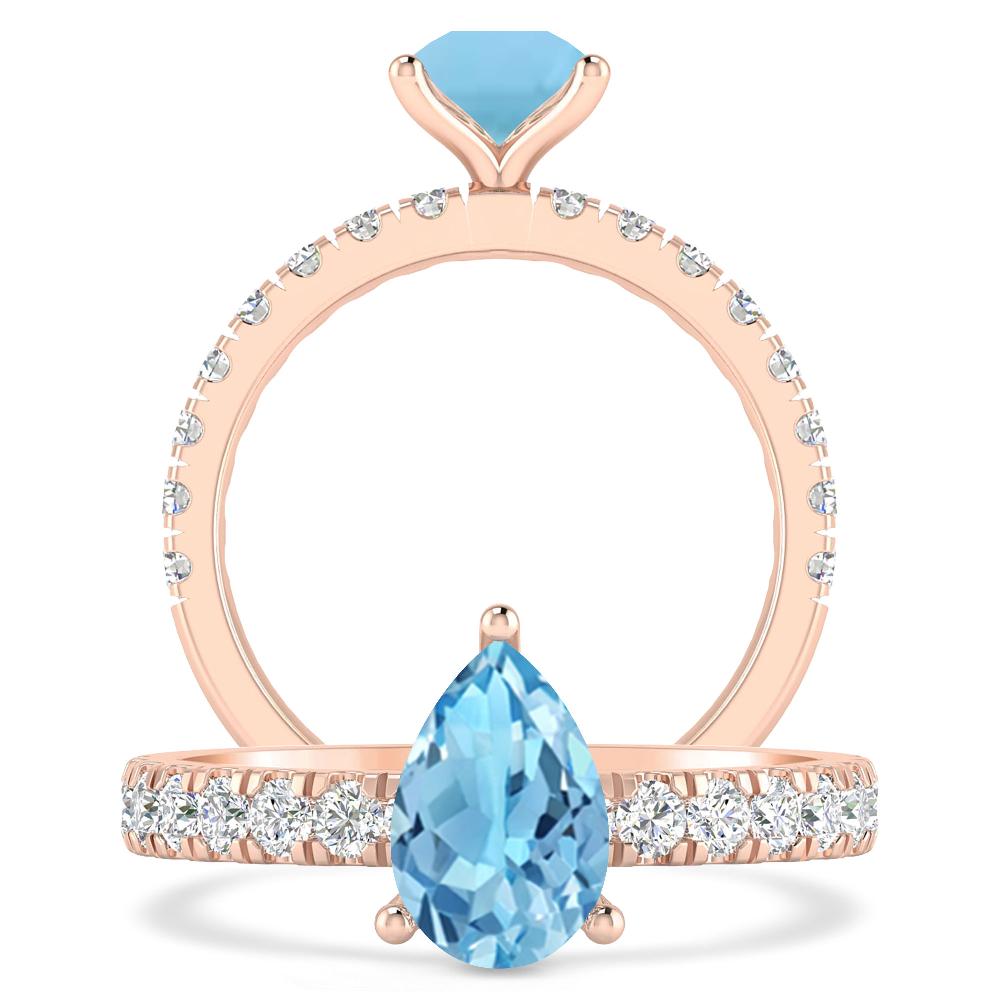 Rose Gold - Blue Topaz