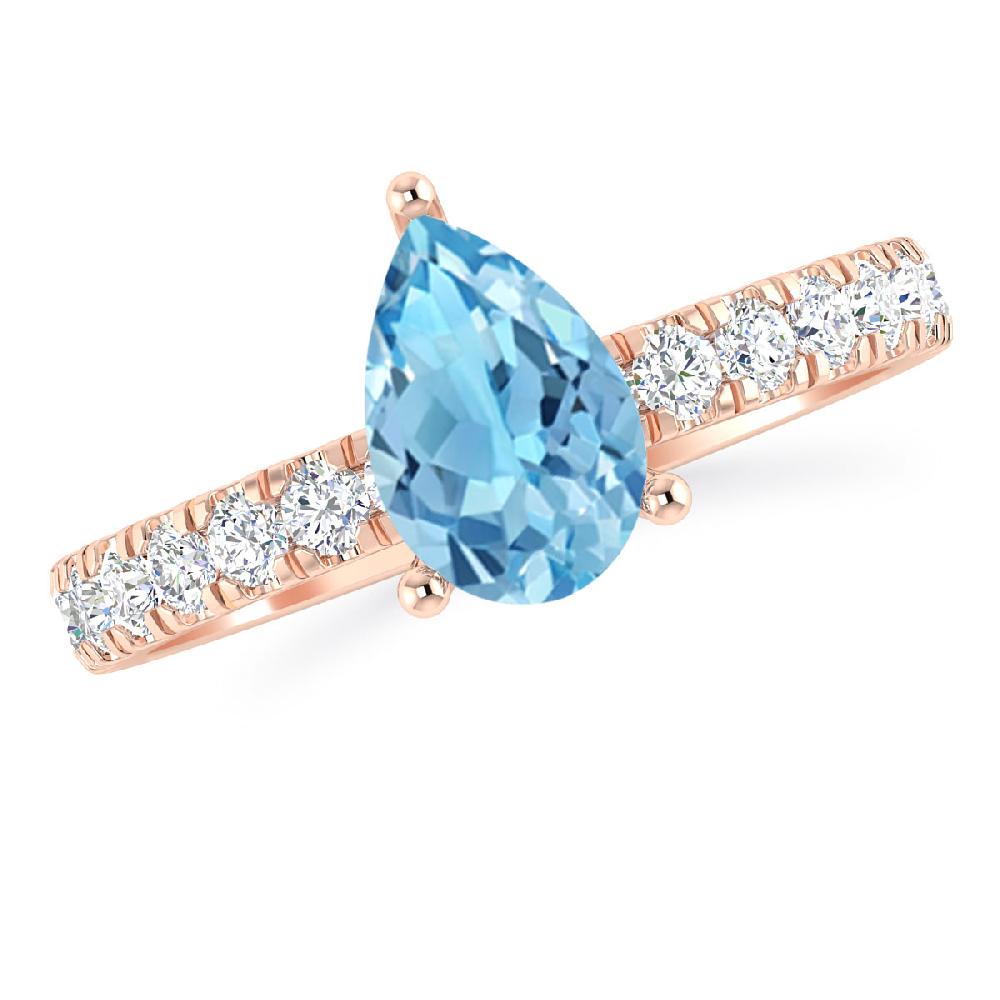 Rose Gold - Blue Topaz