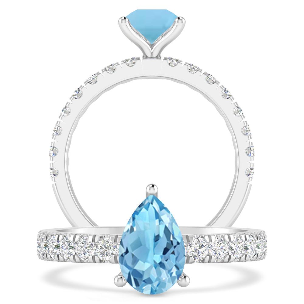 White Gold - Blue Topaz