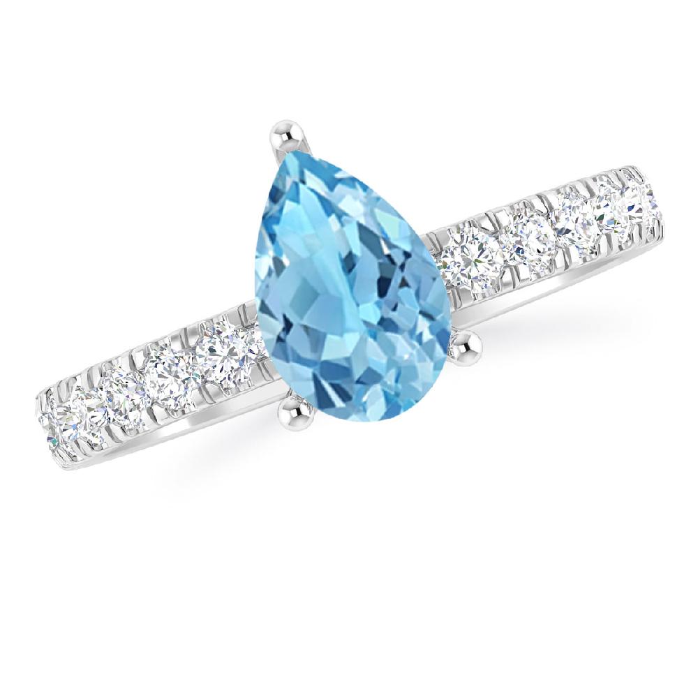 White Gold - Blue Topaz