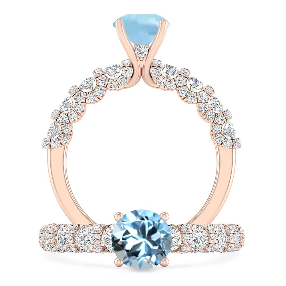 Rose Gold - Aquamarine