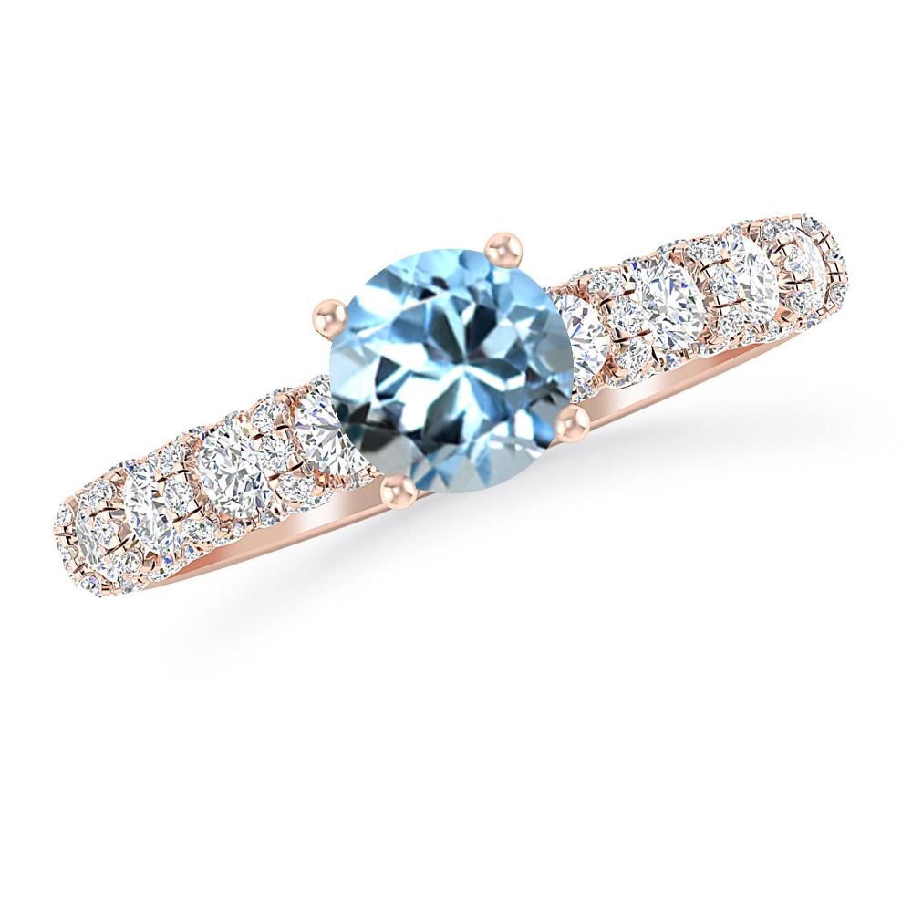 Rose Gold - Aquamarine