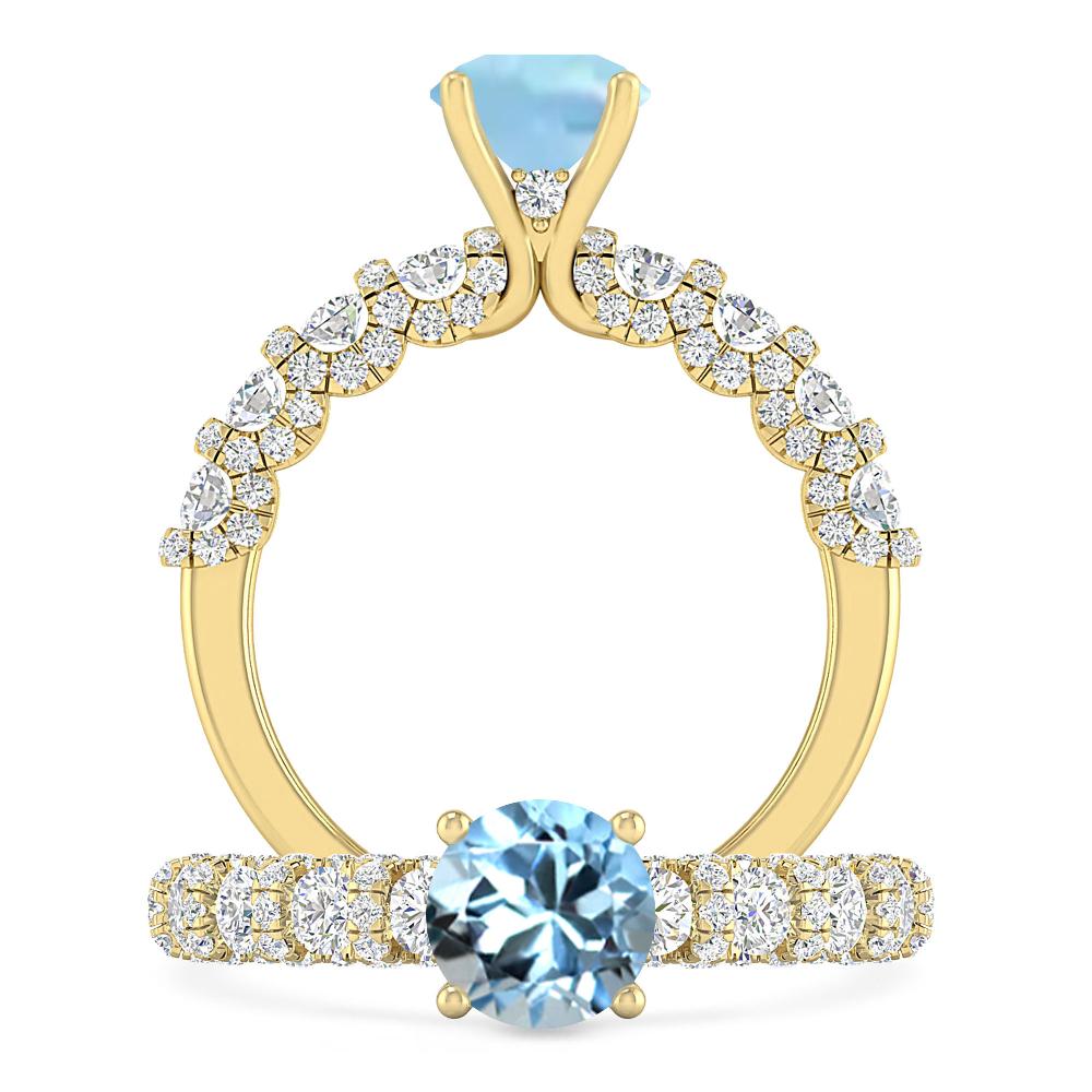 Yellow Gold - Aquamarine