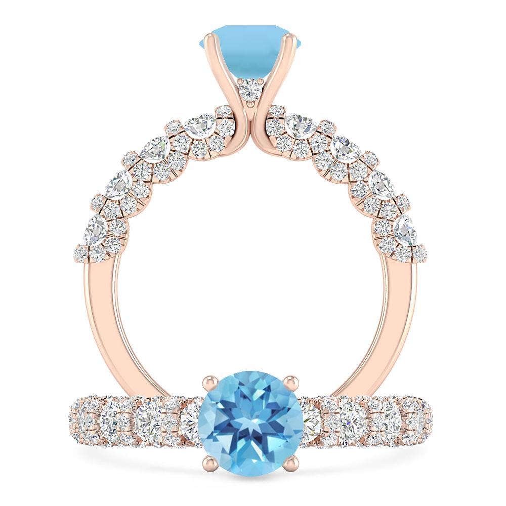 Rose Gold - Blue Topaz