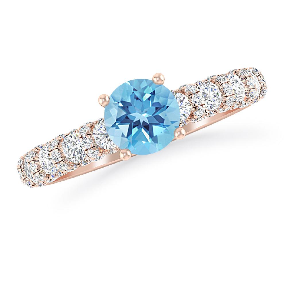 Rose Gold - Blue Topaz