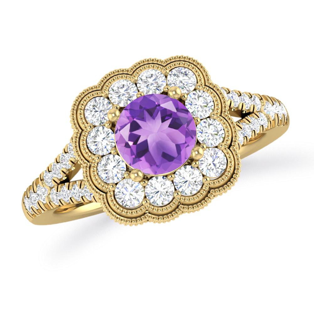 Yellow Gold - Amethyst