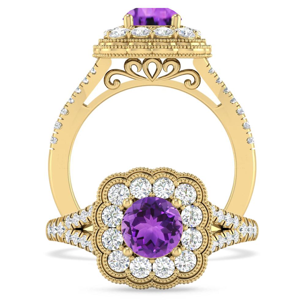 Yellow Gold - Amethyst