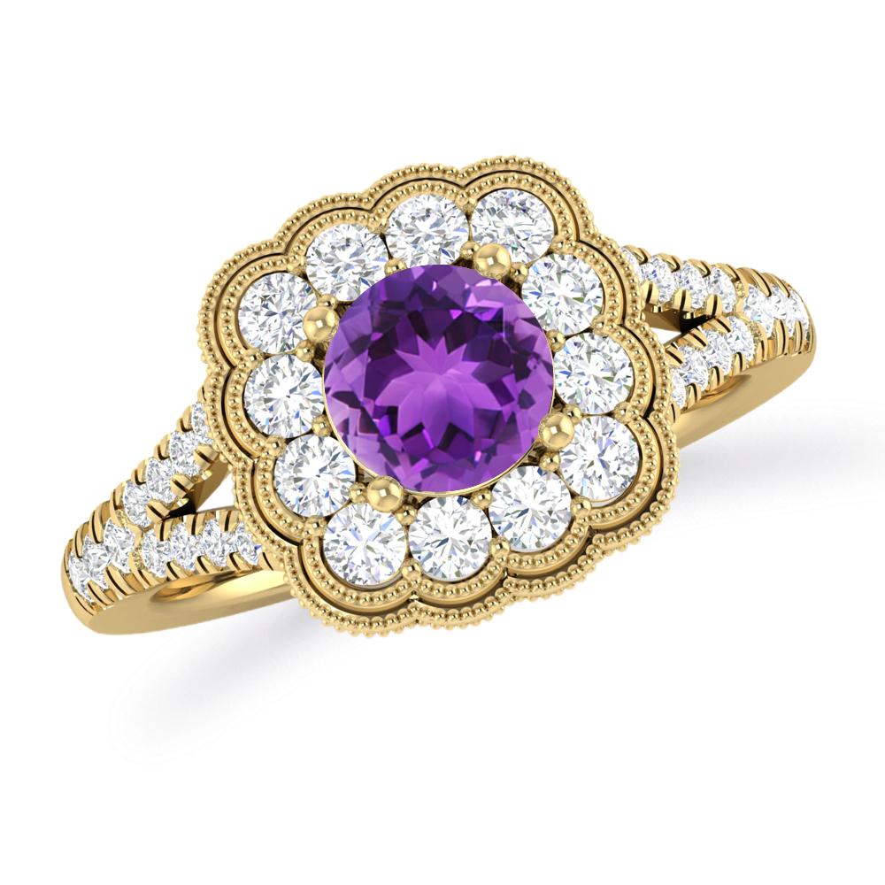 Yellow Gold - Amethyst