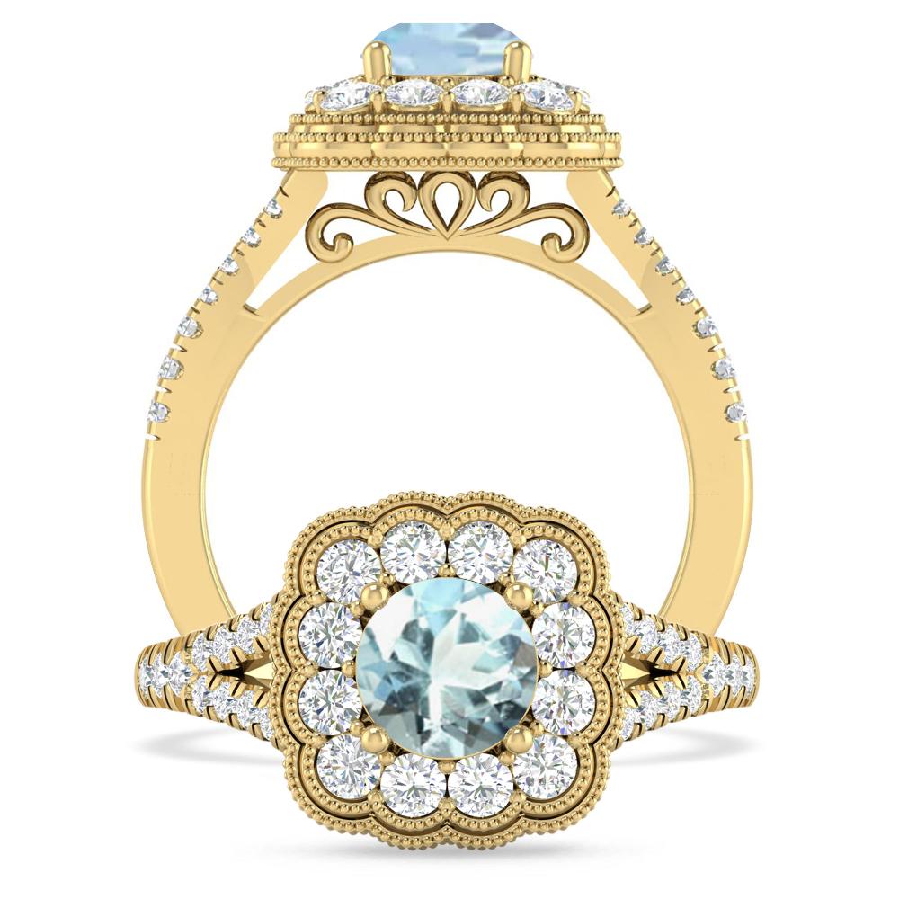 Yellow Gold - Aquamarine