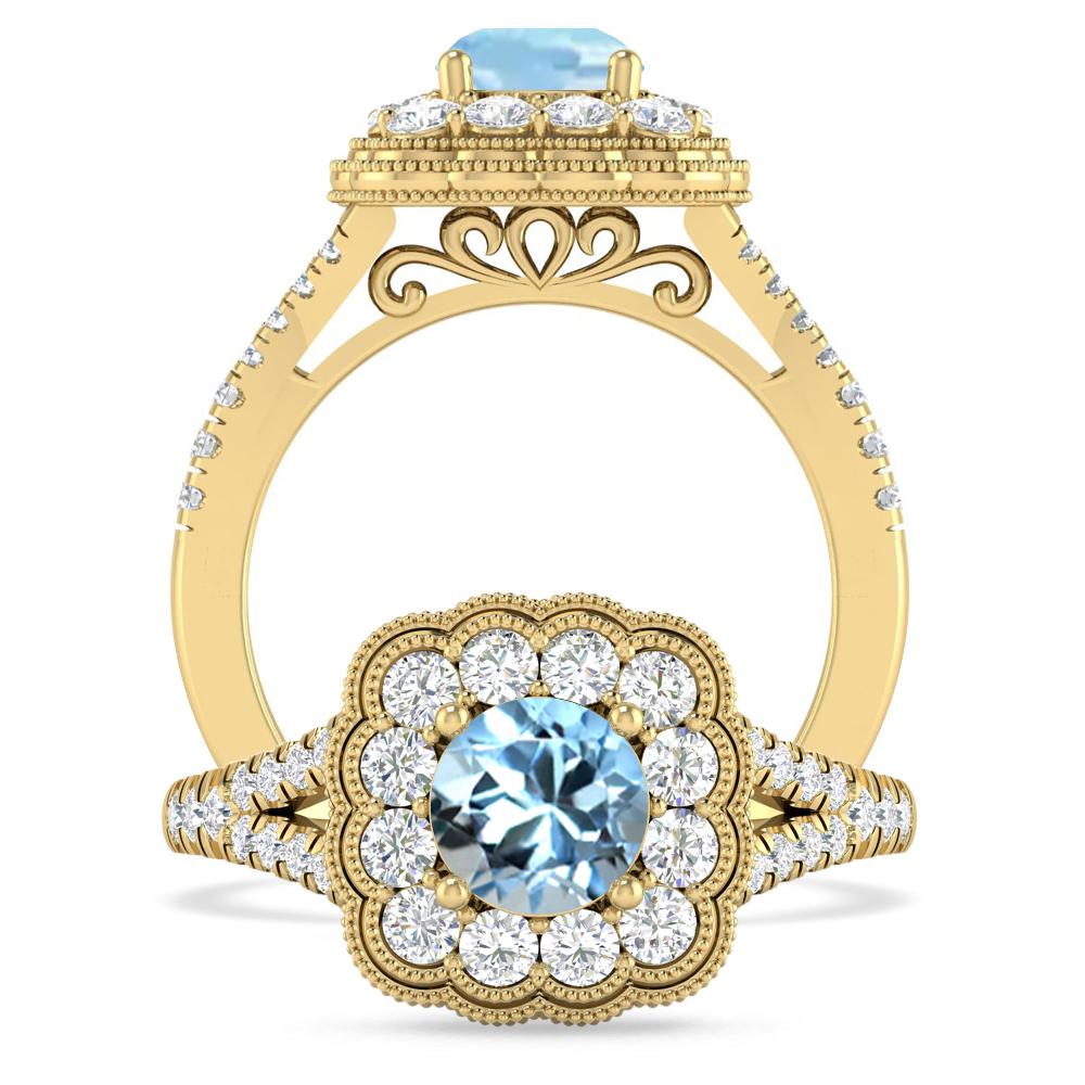 Yellow Gold - Aquamarine