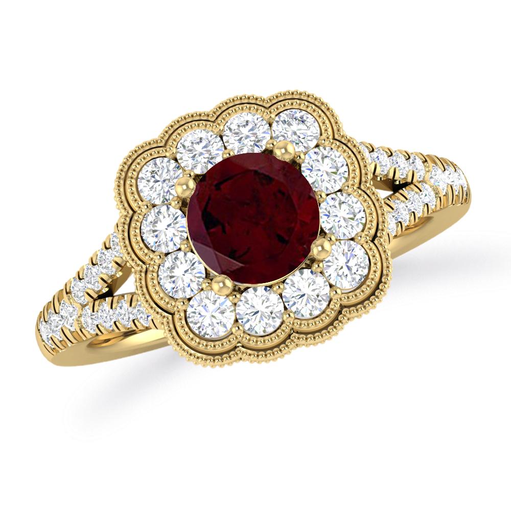 Yellow Gold - Garnet
